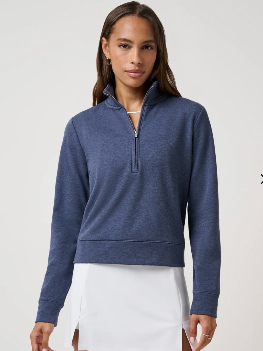 Travis Mathew Women's V-Neck Quarter-Zip Sweater - Navy